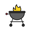 Barbecue grill vector, Summer Holiday related filled icon