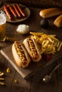 Barbecue Grilled Hot Dog Royalty Free Stock Photo