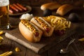 Barbecue Grilled Hot Dog Royalty Free Stock Photo