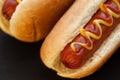 Barbecue Grilled Hot Dog with Yellow Mustard