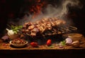 Barbecue.Grilled meat steak. Food and cuisine concept