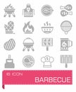 Barbecue icon set Royalty Free Stock Photo