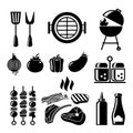 Barbecue icon set Royalty Free Stock Photo