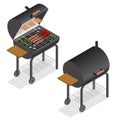 Barbecue Isometric View. Vector