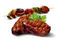 Barbecue. Meat with vegetables