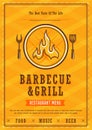 Barbecue menu design template vectror Royalty Free Stock Photo