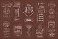 Barbecue menu template - beef steaks, sausages, lunch, breakfast and sauces, etc