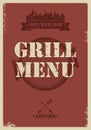 Barbecue menu, vintage style,
