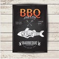 Barbecue party invitation. BBQ brochure menu design. Royalty Free Stock Photo