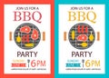 Barbecue party invitation. BBQ template flyer