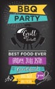 Barbecue party invitation. BBQ template menu design. Food flyer. Royalty Free Stock Photo
