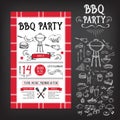 Barbecue party invitation. BBQ template menu design. Food flyer. Royalty Free Stock Photo