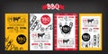 Barbecue party invitation. BBQ template menu design. Food flyer.