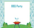 Barbecue Party Invitation card Royalty Free Stock Photo