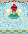 Barbecue Party Invitation card Royalty Free Stock Photo