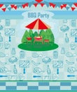 Barbecue Party Invitation card Royalty Free Stock Photo