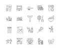 Barbecue party line icons, signs, vector set, outline illustration concept Royalty Free Stock Photo