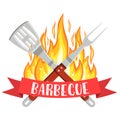 Barbecue party logo Royalty Free Stock Photo