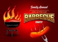 Barbecue party logo, party invitation template. Vector illustration. Royalty Free Stock Photo