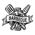 Barbecue party logo Sketch hand made vector Royalty Free Stock Photo