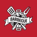 Barbecue party logo Sketch hand made vector Royalty Free Stock Photo