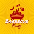 Barbecue party logo template Royalty Free Stock Photo