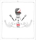 Barbecue Party menu card Invitation Royalty Free Stock Photo