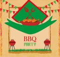 Barbecue Party menu card Invitation Royalty Free Stock Photo