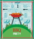 Barbecue Party menu card Invitation Royalty Free Stock Photo