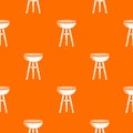 Barbecue pattern vector orange Royalty Free Stock Photo