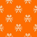 Barbecue pattern vector orange Royalty Free Stock Photo