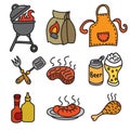 Barbecue picnic icons