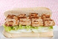 Barbecue pork riblet on bun Royalty Free Stock Photo