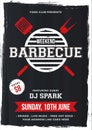 Barbecue Poster, Flyer, Template or Invitation Design. Royalty Free Stock Photo