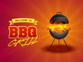 Barbecue Poster, Flyer, Template or Invitation Design. Royalty Free Stock Photo