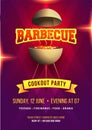 Barbecue Poster, Flyer, Template or Invitation Design. Royalty Free Stock Photo