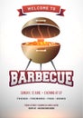 Barbecue Poster, Flyer, Template or Invitation Design. Royalty Free Stock Photo