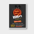 Barbecue Poster, Flyer, Template or Invitation Design. Royalty Free Stock Photo