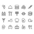 Barbecue related icon set.Vector illustration