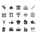 Barbecue related icon set.Vector illustration