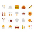 Barbecue related icon set.Vector illustration