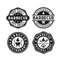 Barbecue restaurant badge stamps design logo collection