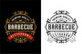 Barbecue restaurant premium quality vintage design logo