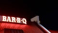 Bar-B-Q Food Restaurant Neon Sign Royalty Free Stock Photo