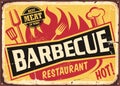 Barbecue restaurant vintage tin sign