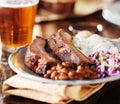 Barbecue rib meal with fixings