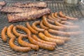 Barbecue with ribs and sausage Royalty Free Stock Photo