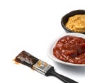 Barbecue sauce and basting brush Royalty Free Stock Photo