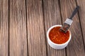 Barbecue sauce with basting brush Royalty Free Stock Photo