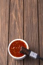 Barbecue sauce with basting brush Royalty Free Stock Photo